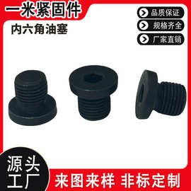 内六角油塞螺丝管螺纹堵头油塞螺堵螺栓冷镦加工碳钢本色非标定制