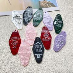 小型越境アマゾンクリエイティブキーホルダー菱形タグアクリルDIYキーチェーンバッグハンギングアクセサリー