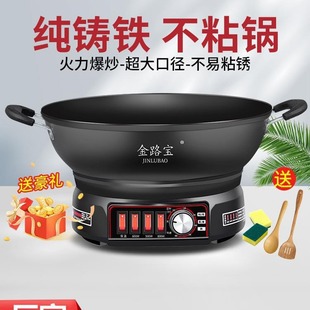Electric Wok Multi-functional Household Electric Hot Pot Cast Iron Electric Pot Stir-frying Steaming Frying All-in-one Plug-in Frying Wholesale