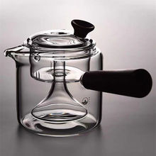 玻璃煮茶壶电陶炉蒸汽茶壶茶具泡茶器侧把耐高温茶水分离杯过滤器