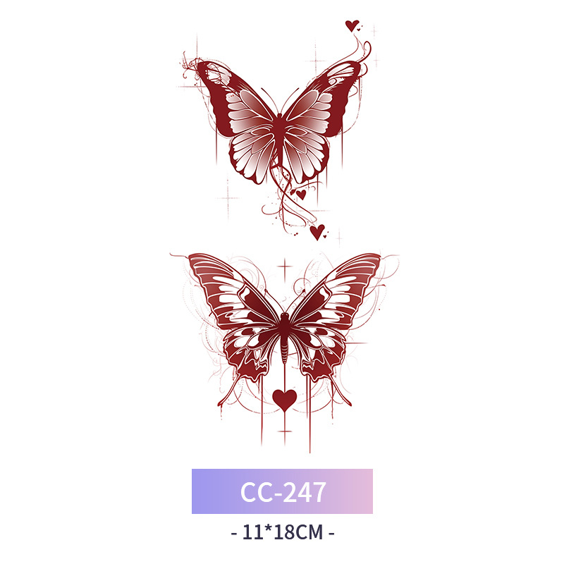 Transfronterizo en stock al por mayor de halloween colorido mariposa tatuaje pegatinas simulación sangrienta cicatriz pegatinas divertidas pegatinas impermeables