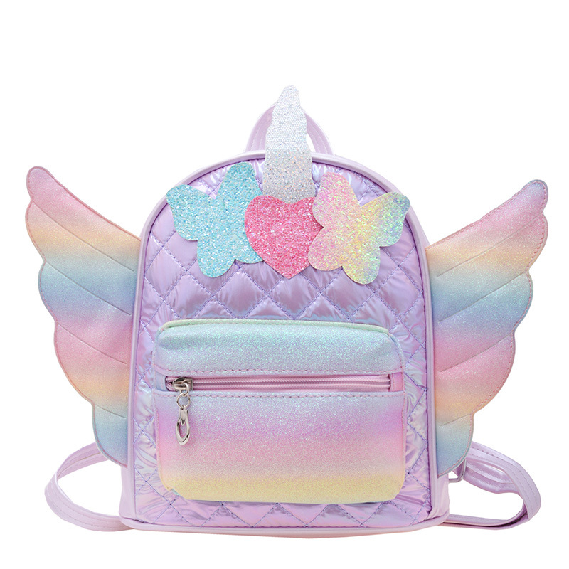 Arco de diamante extranjero bolsas escolares para bebés alas pequeñas de amor mochila de moda para niños y niñas mochila de sequillas de moda para niños