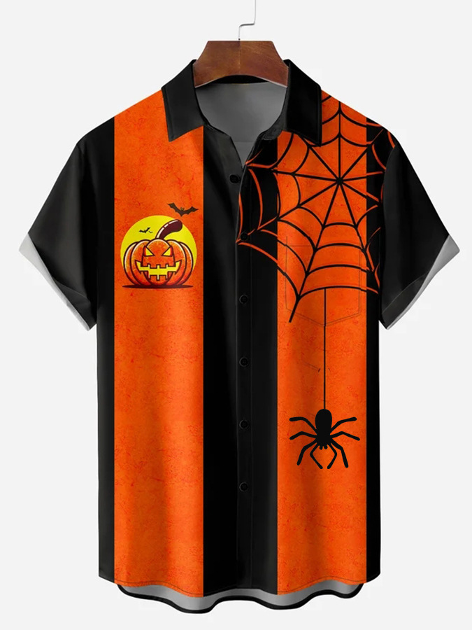 2025 nuevo estilo comercio exterior transfronterizo elemento creativo camisa 3D impresión digital tendencia suelta camisa de manga corta top de hombre