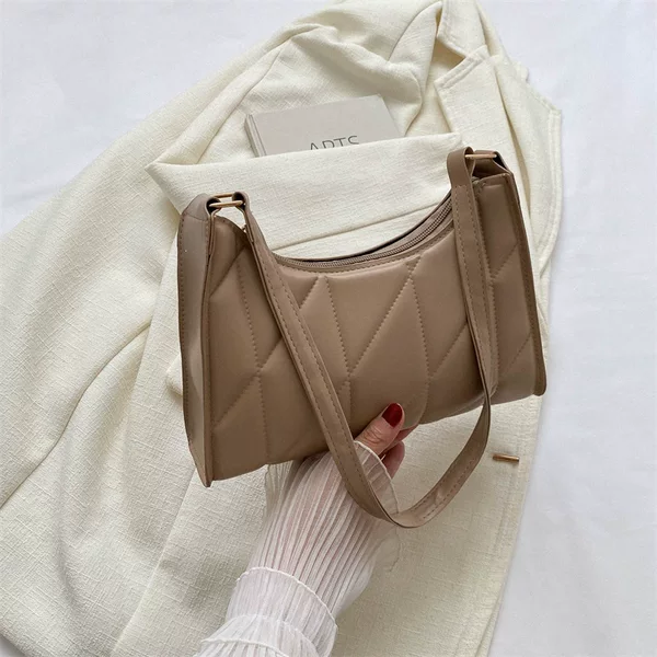 Elegant and unique minimalist stylish diamond-pattern embroidered shoulder bag for women 2023, textured underarm bag, trendy small travel bag