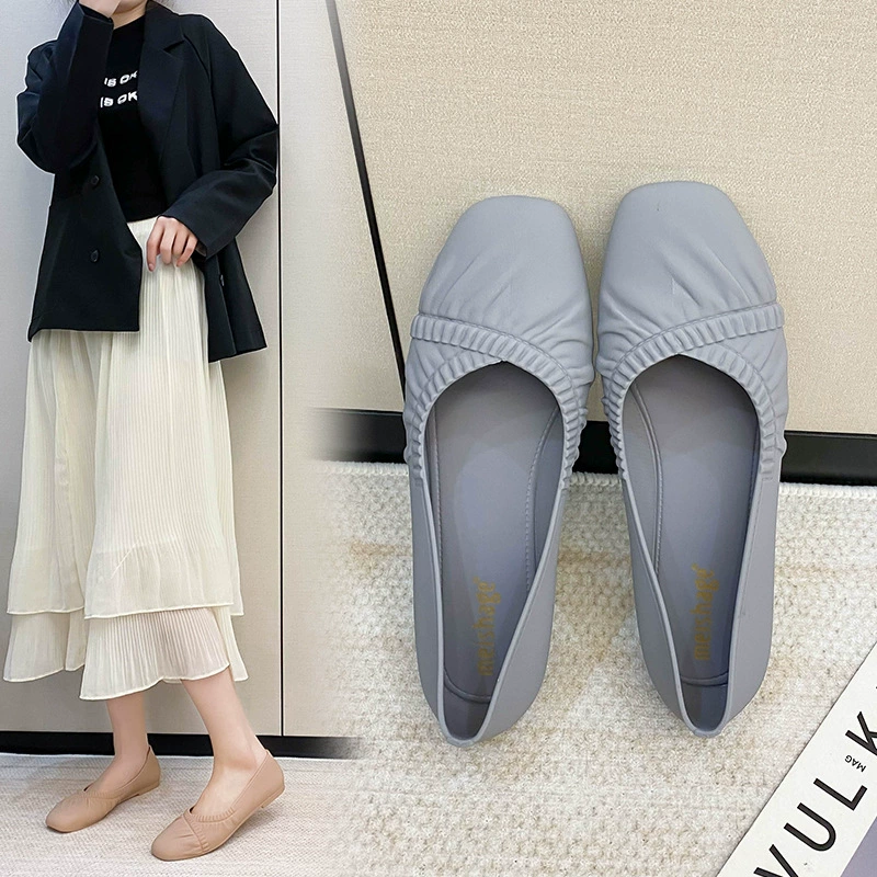 Женские тапочки с закрытым носком 2023 Новые Летние повседневные лоферы, нескользящая Однослойная обувь, уличные сандалии на плоской подошве для женщин