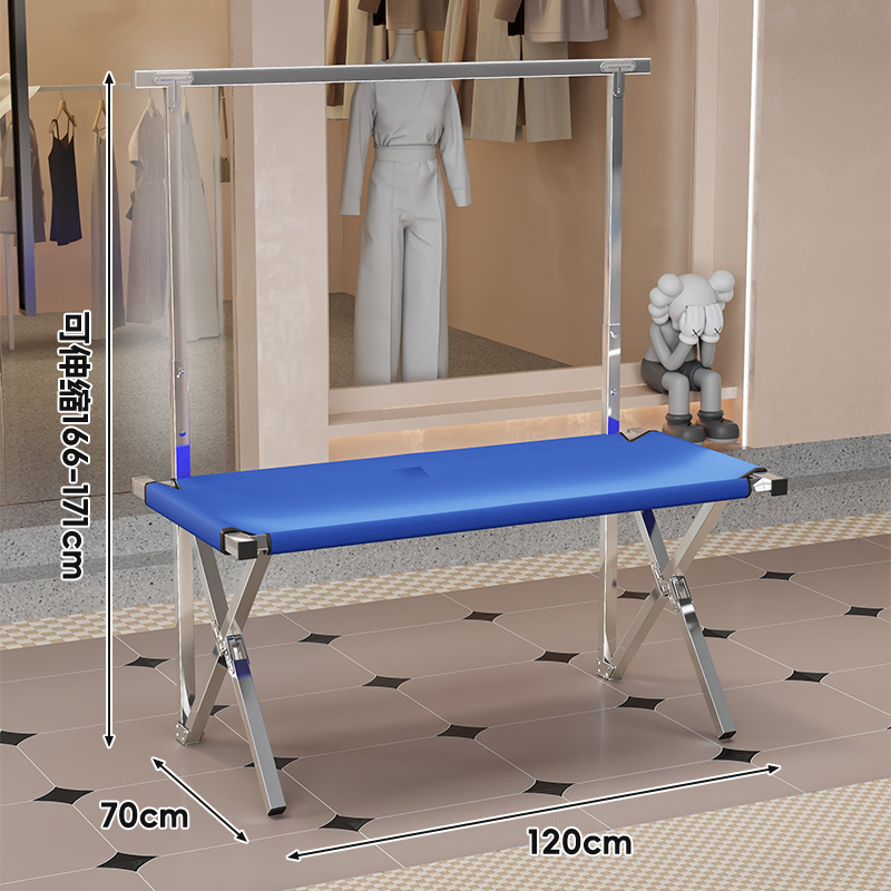 Estante Plegable para Puesto, Tubo de Hierro y Tela Oxford, Retráctil y Portátil, para Mercado Nocturno