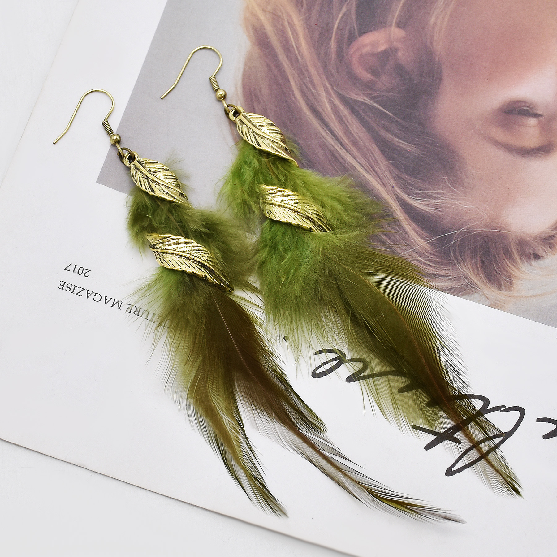 Ethnic Style Geometric Feather Women's Drop Earrings 1 Pair display picture 3