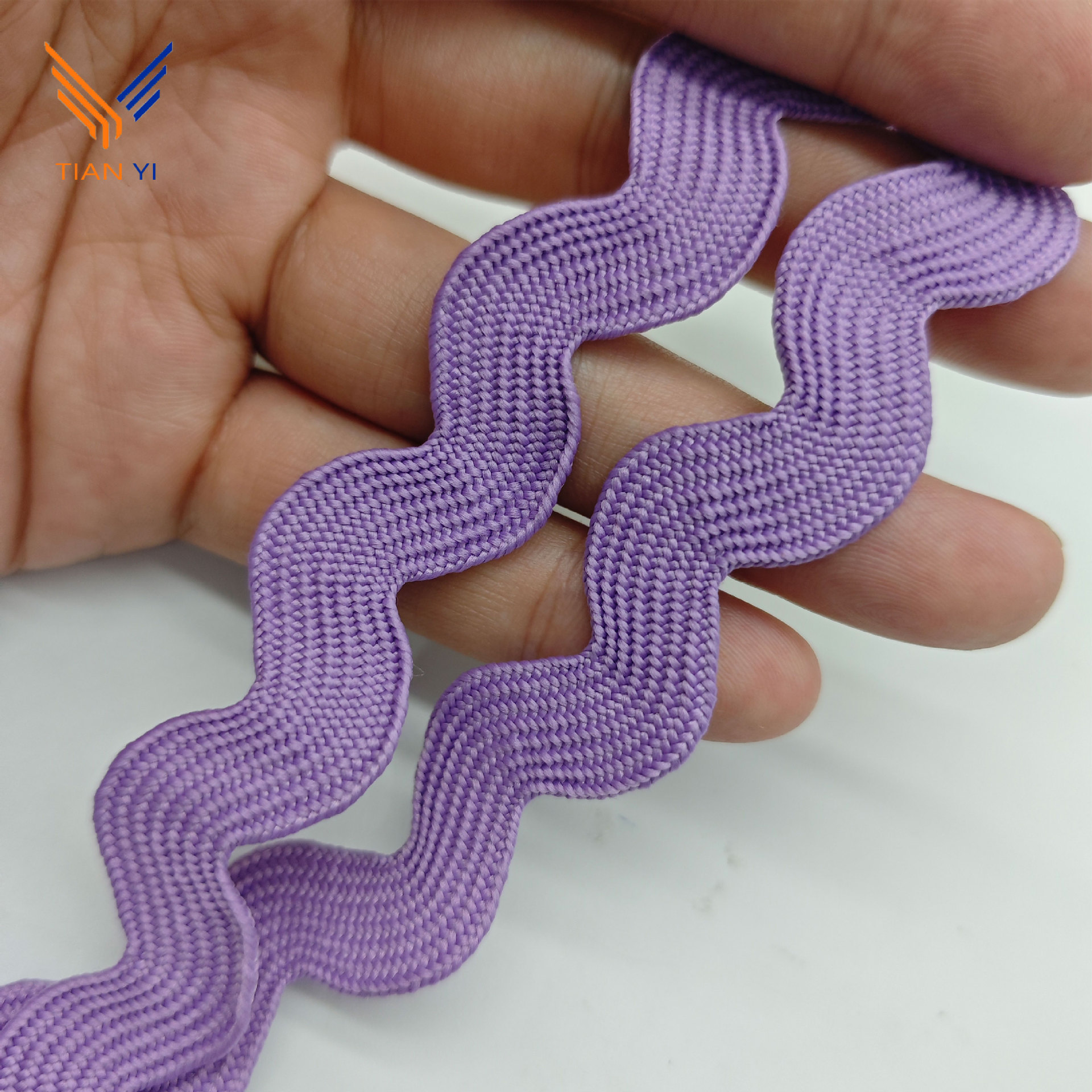 Cinturón de borde curvo de color de 1,3 cm, tejido ondulado, almohada, decoración de mochila, Lolita Hanfu, encaje, accesorios en forma de S