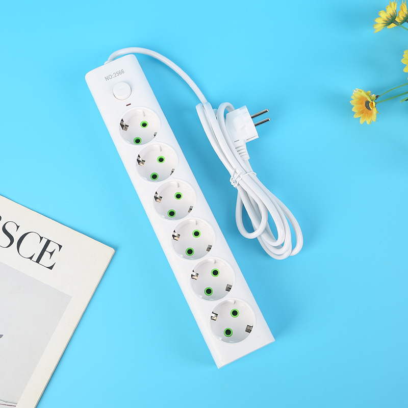 Euro-Gong placa de inserción estándar europea 6 agujeros 12 enchufe bolsa blanca y negra empaquetado línea blanca línea negra línea negra