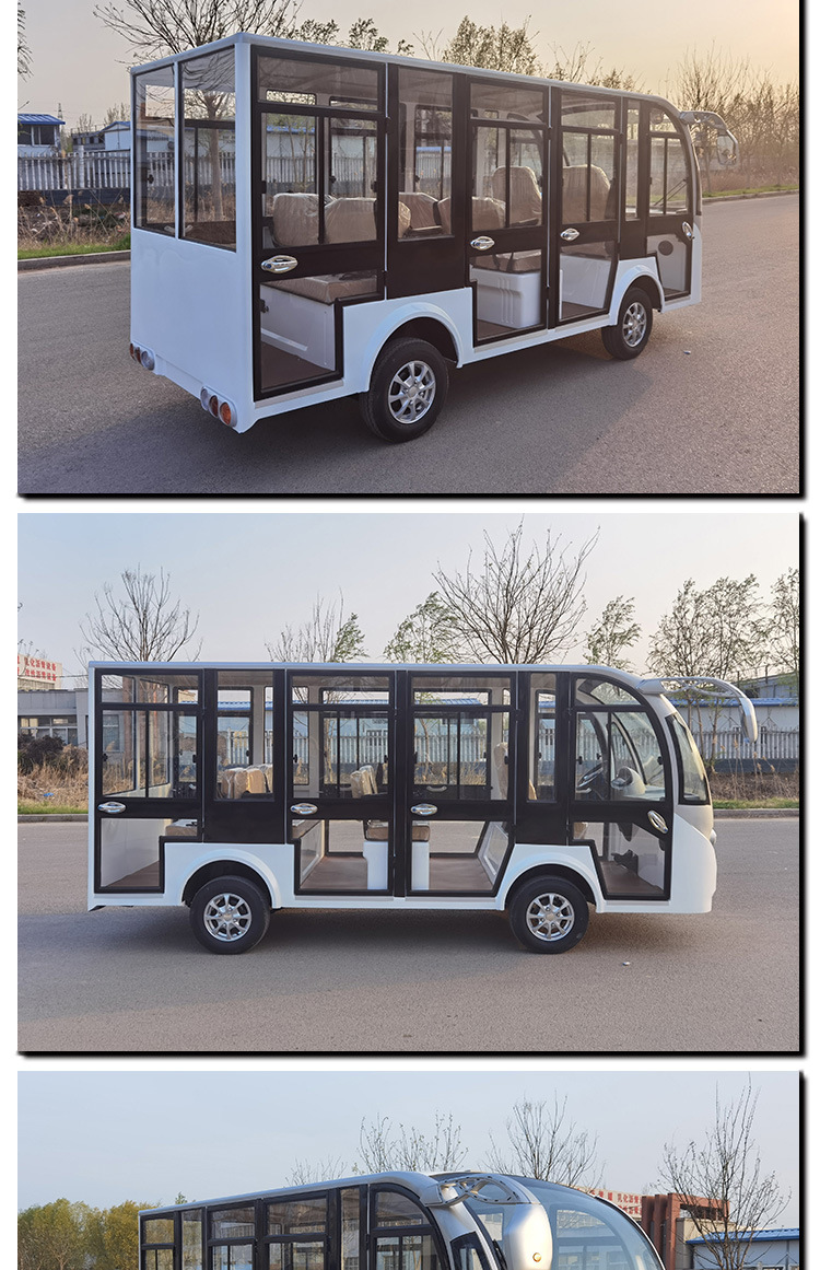 11-Seat and 14-Seat Electric Sightseeing Vehicles for Tourist Attractions, Four-Wheel Tourist Shuttles, Hotel Transfer Vehicles, and Real Estate Viewing Sightseeing Vehicles