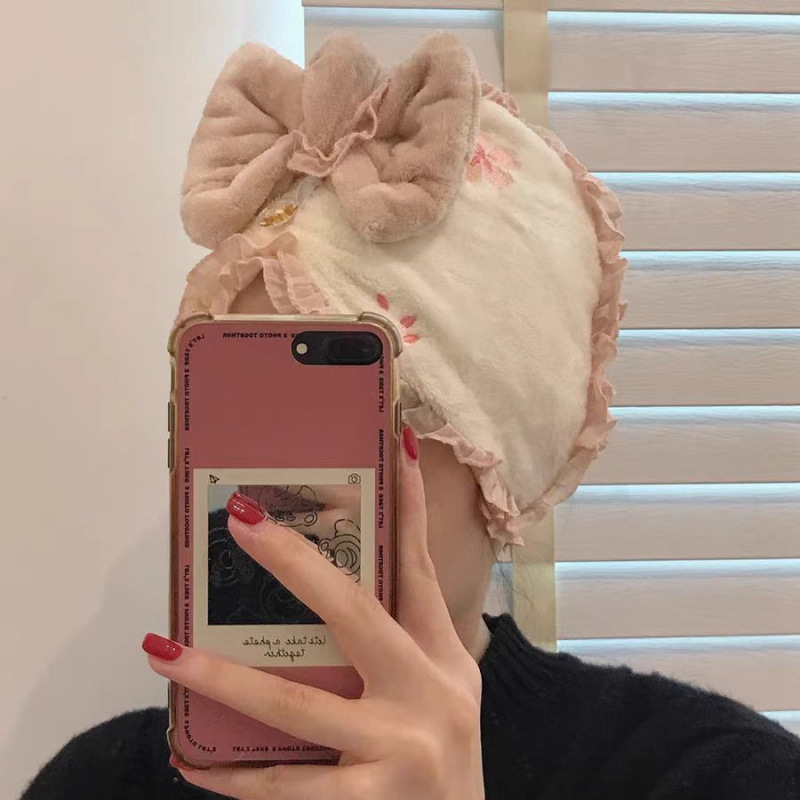 사쿠라 레이스 드라이 헤어캡 (핑크)