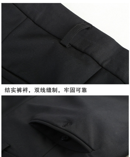  New Spring and Summer Leisure Pants for Middle-Aged and Elderly Men, Straight Leg, Loose Fit, Elastic High Waist, Father's Business Spring and Autumn Trousers