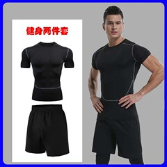Men's Fitness Clothes, Sports Set, Short-Sleeve Running Summer Chiffon T-Shirt, Quick-Dry Shorts, Basketball Shorts, Training Equipment