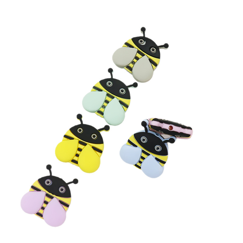 Ventas directas de fábrica al por mayor de silicona bricolaje cadena de chupete cuentas de abeja cuentas de mordedor para bebés cuentas sueltas accesorios de cuentas