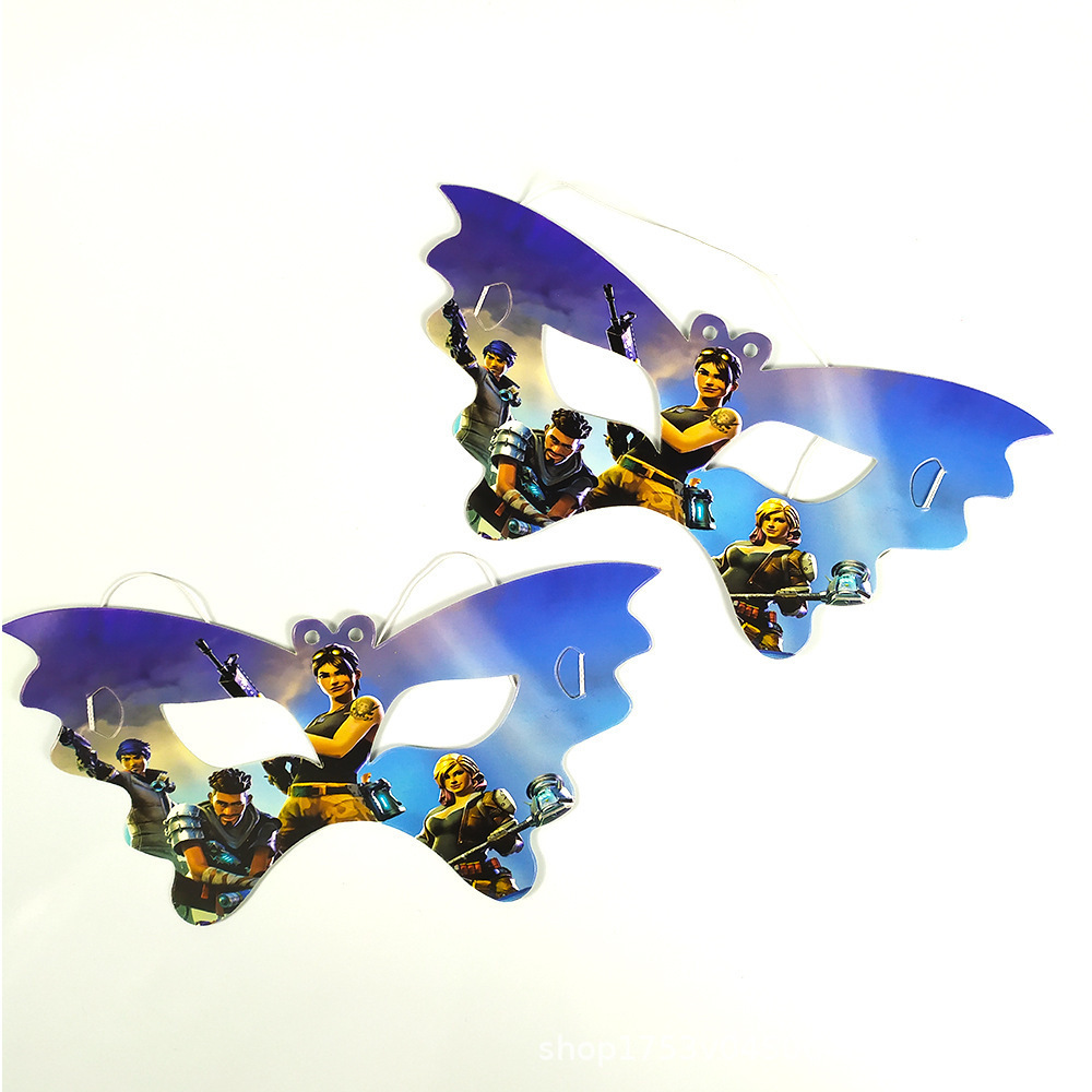 Amazon Venta caliente juego tema partido tire bandera plato de papel vajilla traje decoración del partido traje fortaleza noche