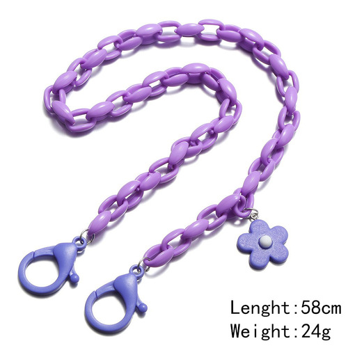 Korean best-selling candy-colored acrylic chain anti-tightening flower glasses chain anti-lost rope for children and adults universal