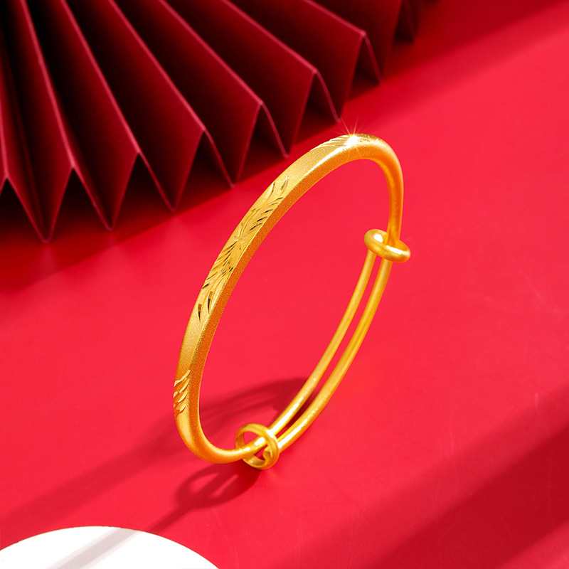 Pulsera de trébol de oro de Vietnam pulsera de bambú de aleación de cobre sin desvanecimiento de larga duración para mujer pulsera de oro de imitación joyería