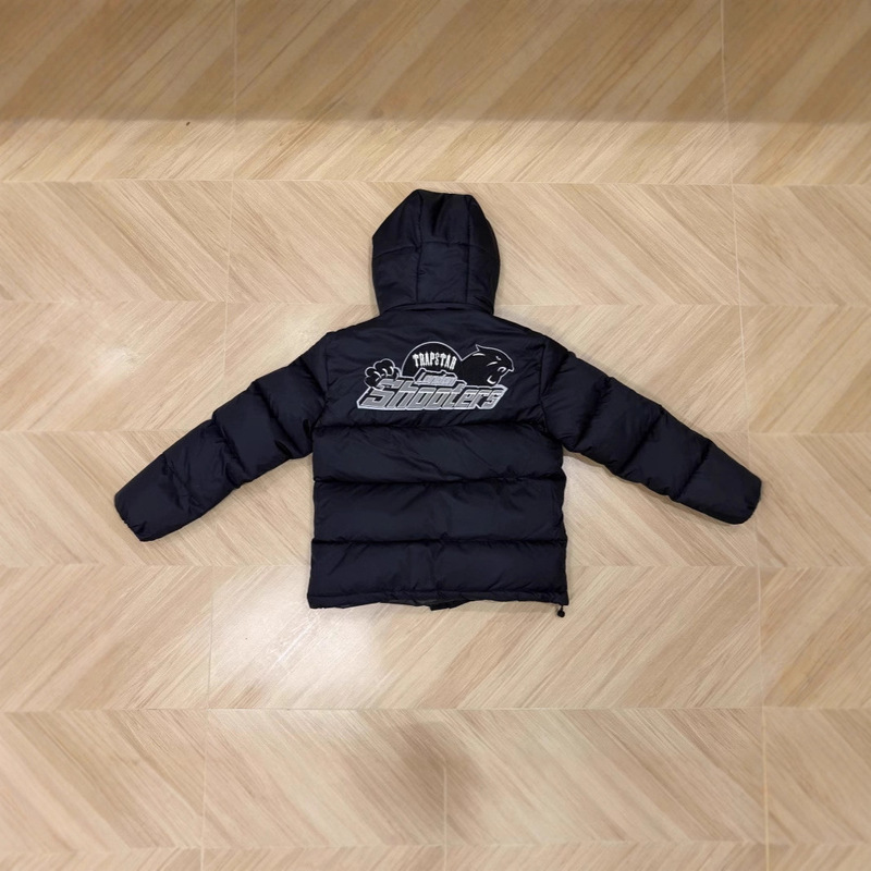 Cross-Border Export Trapstar Winter Hooded Men's and Women's Tiger Head Label Cotton Jacket Street Hip-Hop Fashion Jacket Cotton Jacket