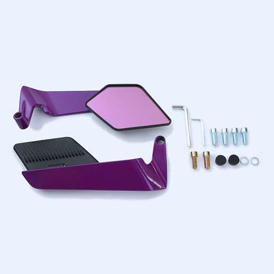 No. 9 Mavericks Battery — Motorcycle rearview mirror - purple-black-mirror-shell-purple-mirror