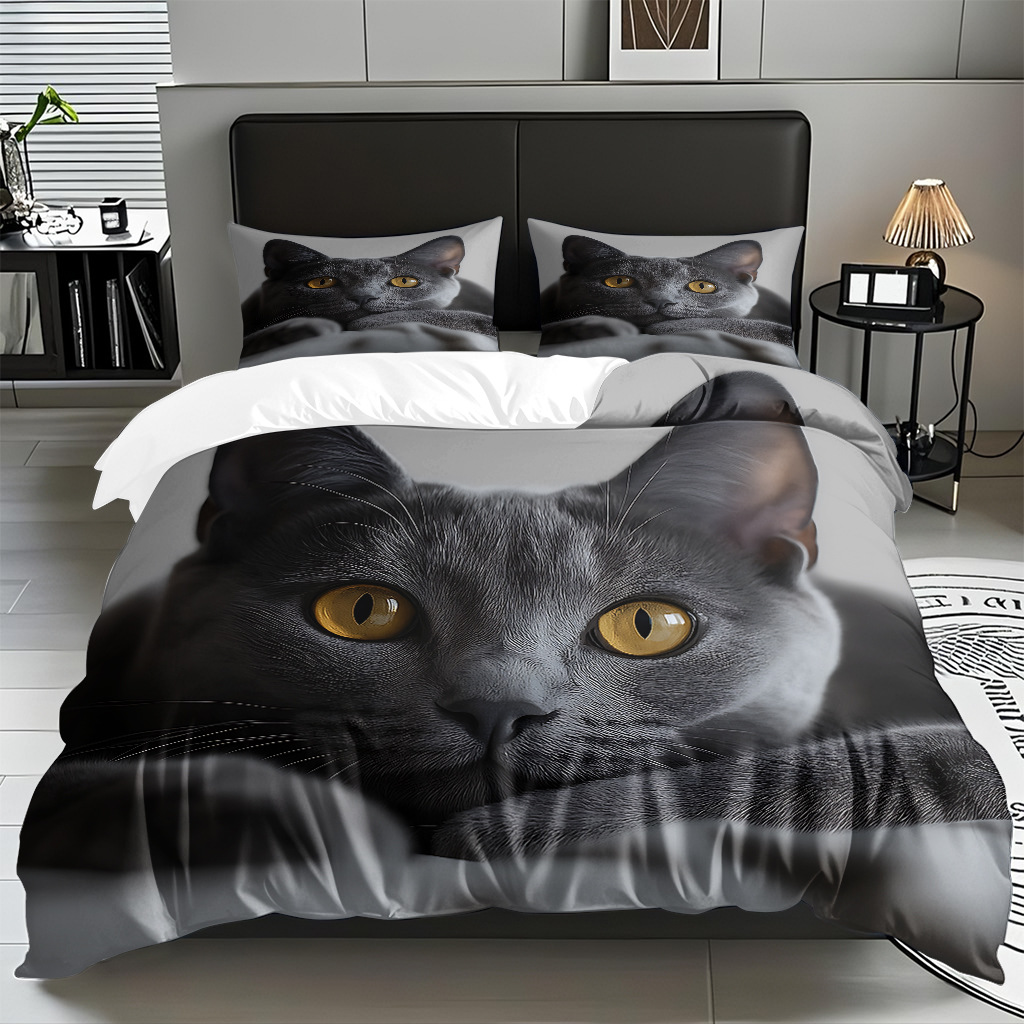 Kit de edredón de impresión digital para gatitos de piel directa a la fábrica puede llevar TEMU / JIT