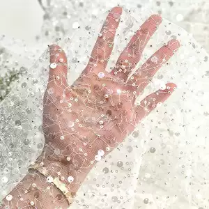 Ткань с блёстками и вышивкой для платьев и кукол DIY