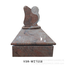 高端墓碑 幻彩红花岗岩欧式纪念碑雕刻 外贸墓碑