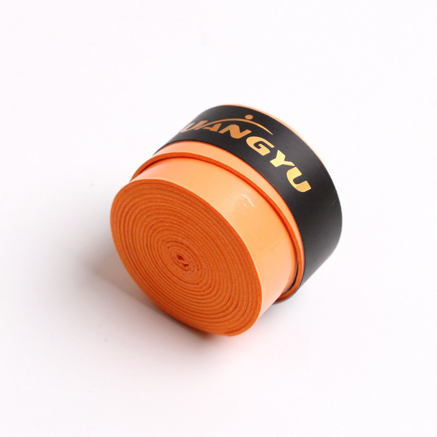 Cinta adhesiva para empuñadura de raqueta de bádminton Guangyu, plana, de PU, elástica, de alta elasticidad, banda de enrollamiento, cinta absorbente de sudor, venta al por mayor.