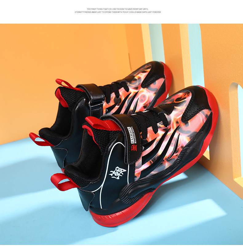 Primavera Y Otoño, Nuevos Zapatos Deportivos De Cuero Para Niños, Zapatos Coloridos De Corte Medio Con Impresión En 3d display picture 4