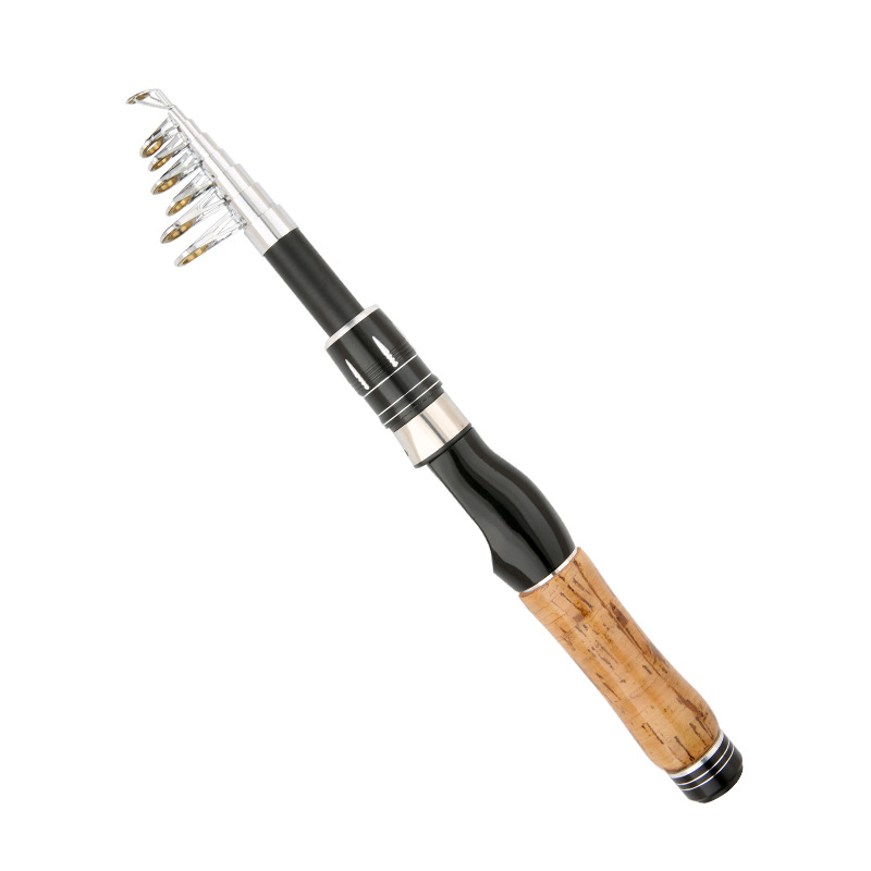 Jiwei telescópico luya pole mini pequeño pole portátil de sección corta larga barra de mar de una sola rueda rodante