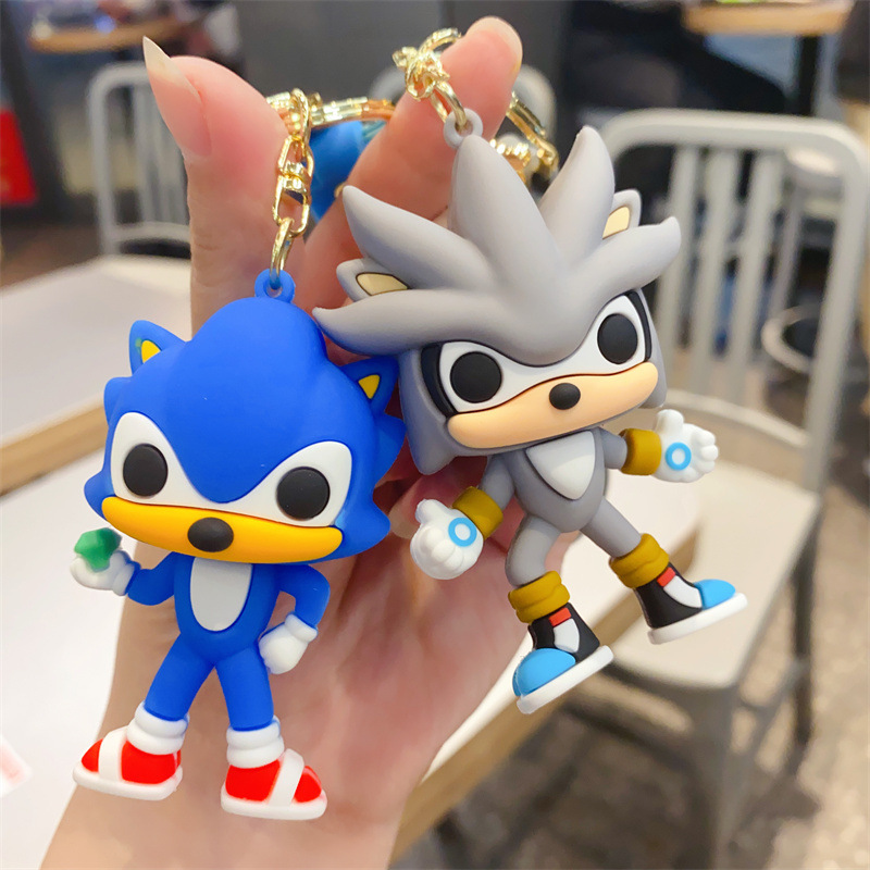漫画のアイデアかわいい超音鼠ソニックのキーホルダーの車のキーホルダーのカップルのカバンのペンダントの贈り物の卸売り|undefined