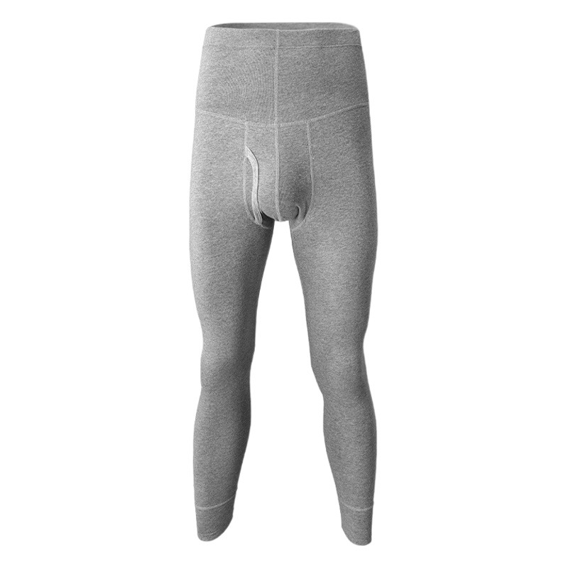 Catman pantalones largos de algodón puro de los hombres de fondo Delgado pantalones cálidos calzoncillos ajustados pantalones de cintura alta pantalones de soporte de cintura de otoño e invierno