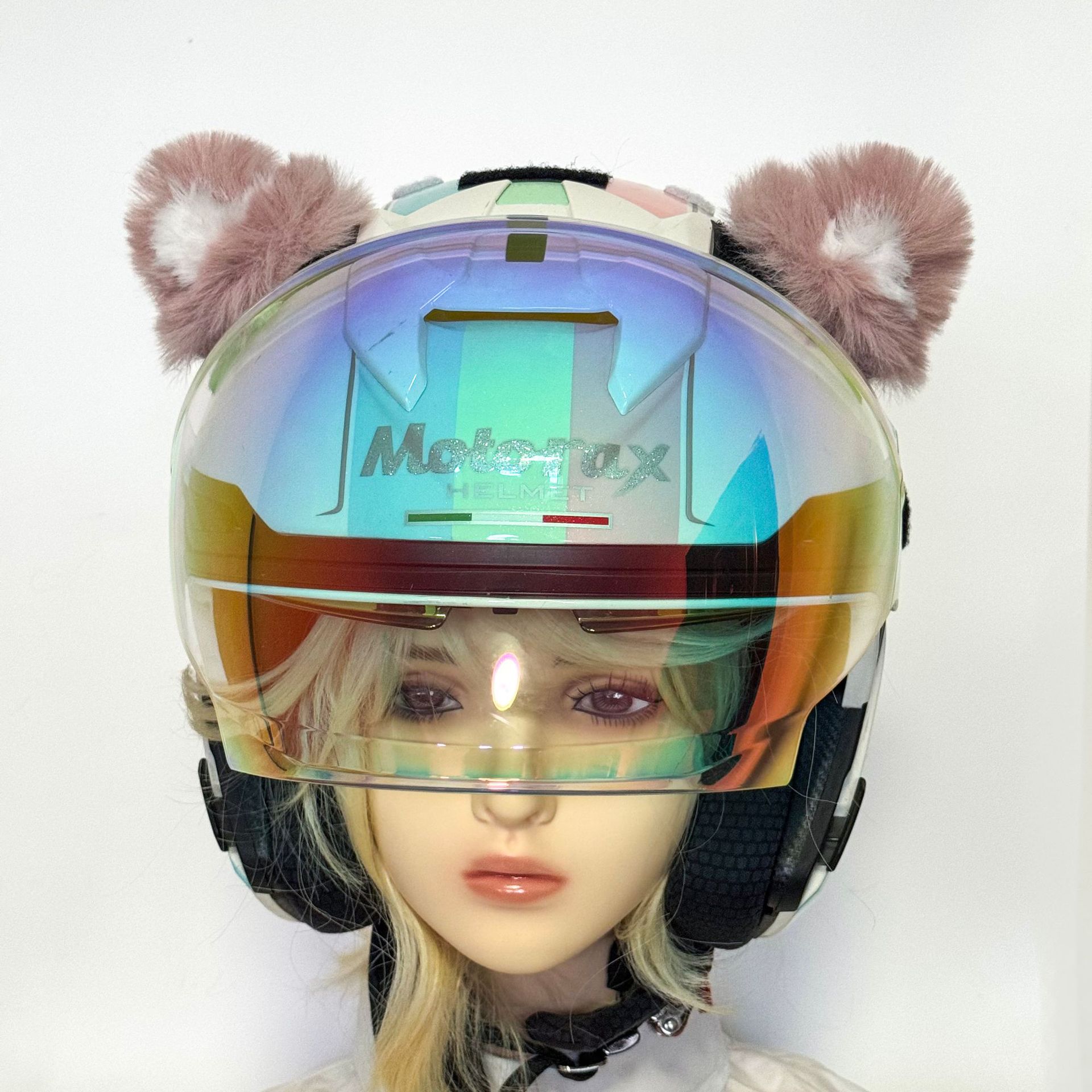 Universal – Auto Parts and Accessories Decoration Cat - two-color-cat-ears-lotus-root-pink-a-pair-of-ears-no-helmet