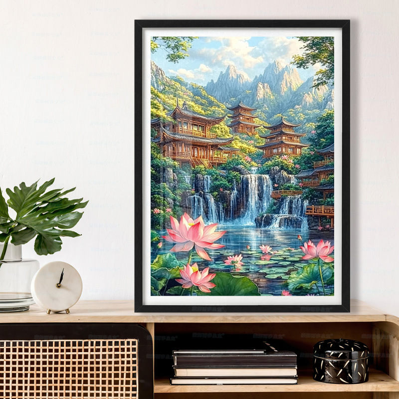 [Algodón importado] Mona Lisa Real de verano nuevo estilo de sala de estar paisaje 2026 nuevo estilo de bordado image 1