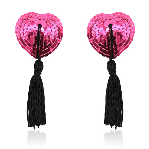 Interesting tassel heart-shaped nipple stickers sequin props breast stickers breast decoration invisible nipple stickers adult products sm torture tools toys