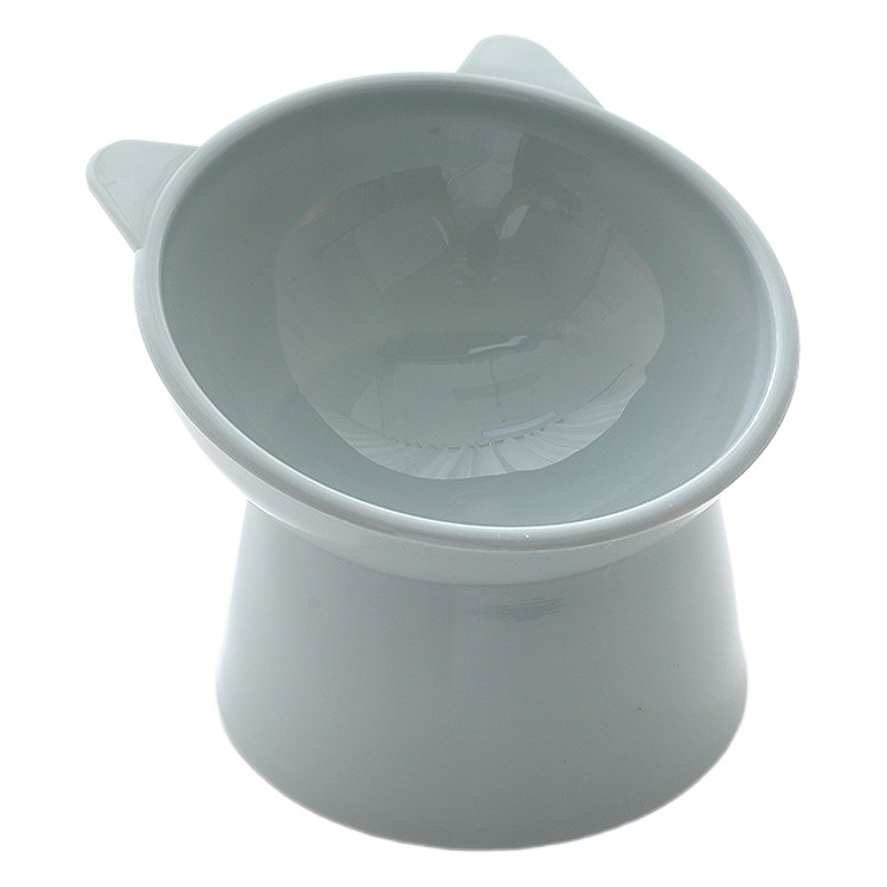 Cubilete gato oblicuo boca comida tazón anti-golpe alimentación gato tazón ins estilo plástico Pet Bowl estante al por mayor