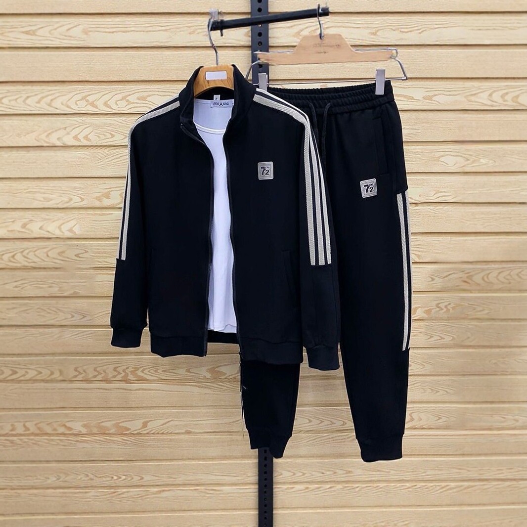 New Spring/Autumn Fashionable Sports Casual Suit for Men: Trendy and Versatile Stand Collar Jacket, Jogger Pants, Sweatpants Two-Piece Set