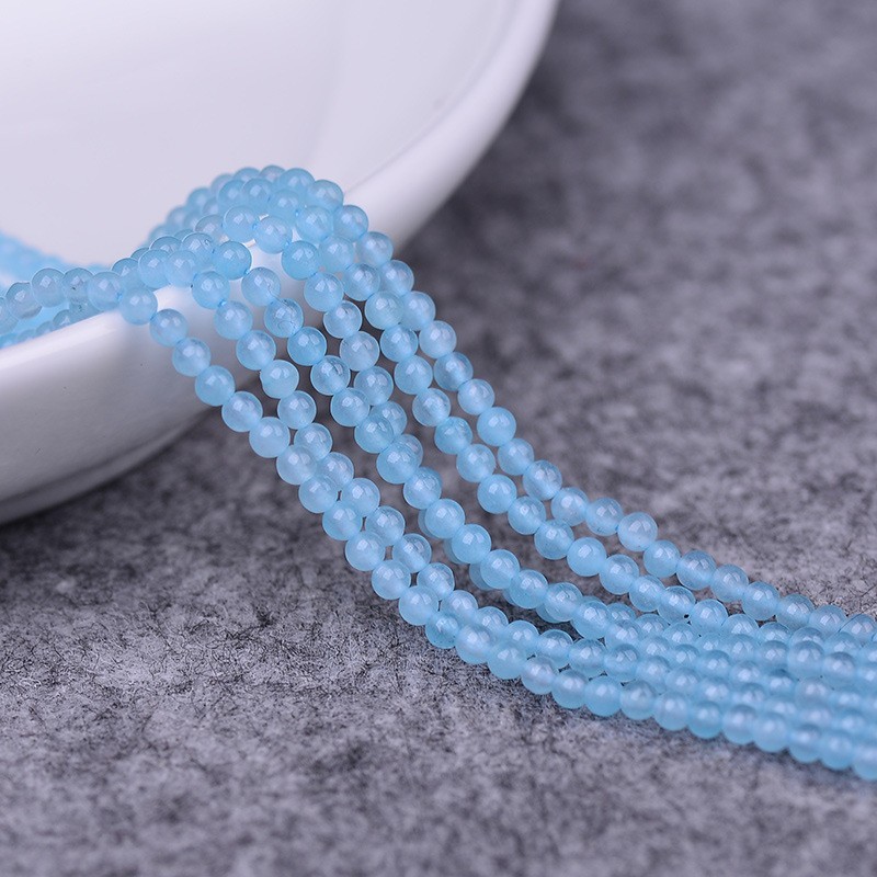 Mingdu クリスタルカラーカルセドニーファセットルースビーズさまざまなカルセドニーラウンドビーズ半完成 DIY ジュエリービーズ|undefined