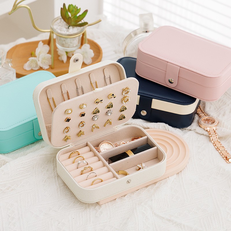 Caja Organizadora de Joyas Antioxidante para Viaje de Cuero PU