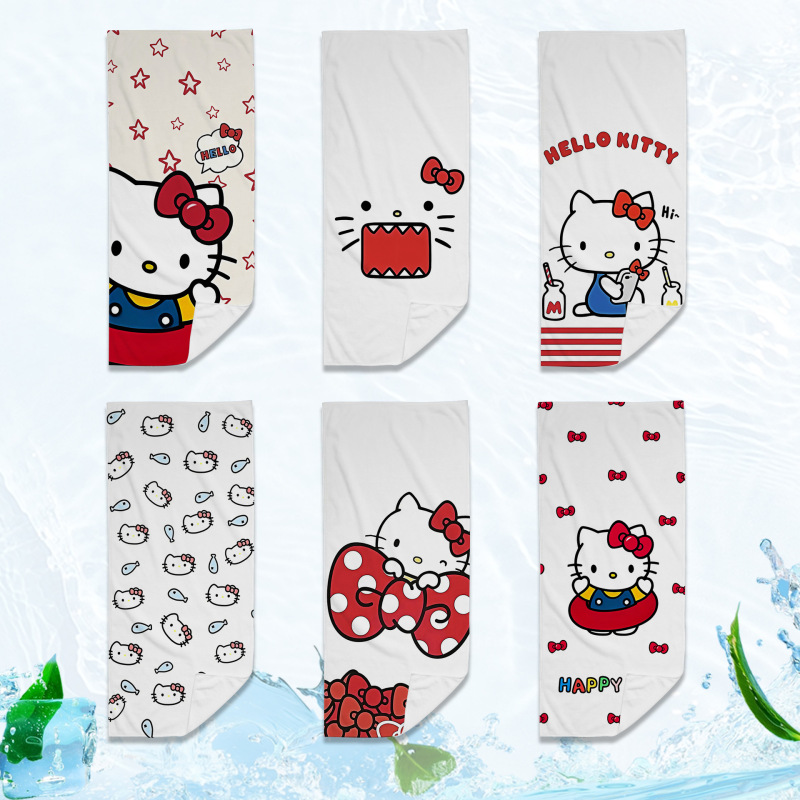 Hello Kitty Towel Absorbs Water and Sweat, Sports Towel for Running, Women's Adult Printed Household Towel, Not Easy to Shed Hair