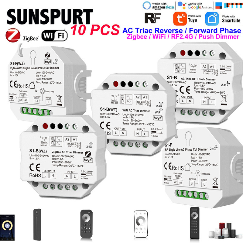 Scr Dimming Controller Wifi Tuya Zigbee Led Downlight Halogen Lamp Brightness Adjustment Wireless Remote Control