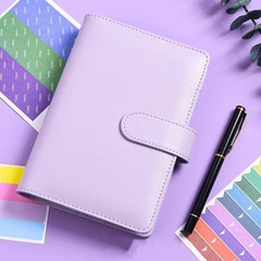 A6 バインダーボーダーランドクリエイティブノートブック卸売ジッパーバッグマカロン PU レザー現金予算ノートブック