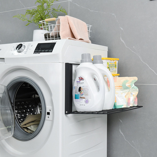 The source manufacturer directly supplies Yamazaki's same style wall-mounted magnet-free magnetic folding washing machine side storage rack