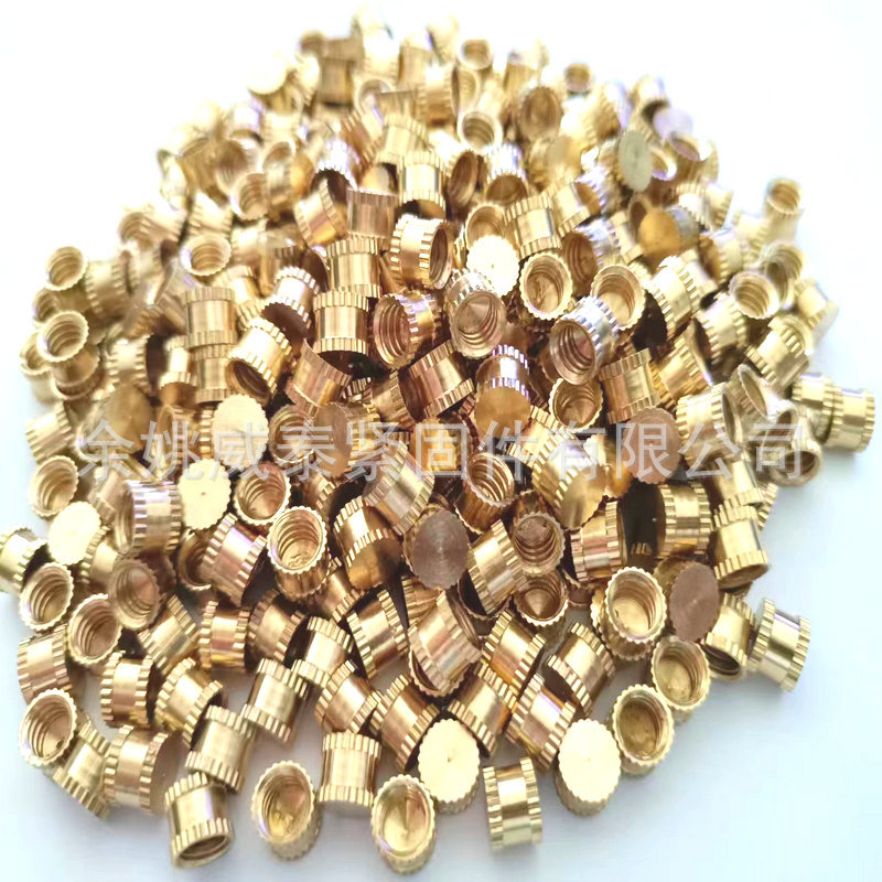 自拍杆螺母M1/4-20三脚相机支架1/4铜螺母手机夹英制M6滚花铜螺母
