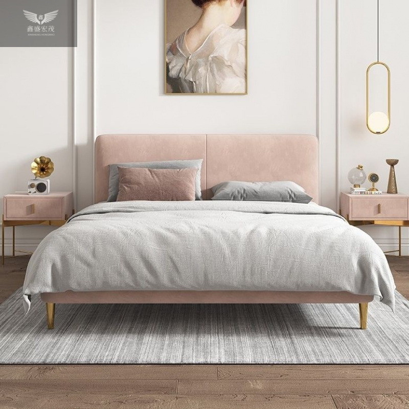 Cama de lana simple nórdica moderna pequeña 1.8 dormitorio principal 1.5 dormitorio doble dormitorio secundario 1.2 habitación modelo