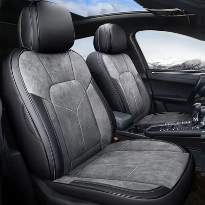 Covers | Modelə uyğun (Original) oturacaq örtükləri - suede-black-gray-five-seats-fully-surrounded-in-front-and-rear-rows