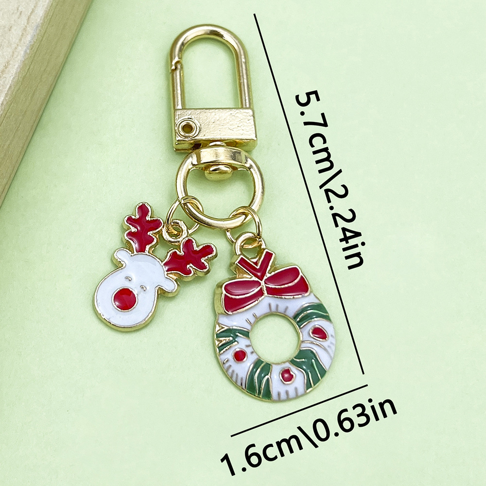 Llavero de Navidad lindo árbol de Navidad de dibujos animados anciano campana copo de nieve colgante de aleación colgante pequeño regalo europeo y americano