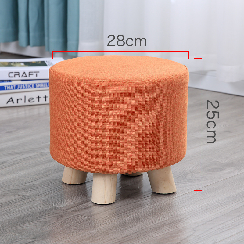 Taburete pequeño Internet celebridad hogar tela taburete bajo sala de estar creativa sofá taburete lindo taburete redondo zapatos Cambio de heces perezoso banco pequeño