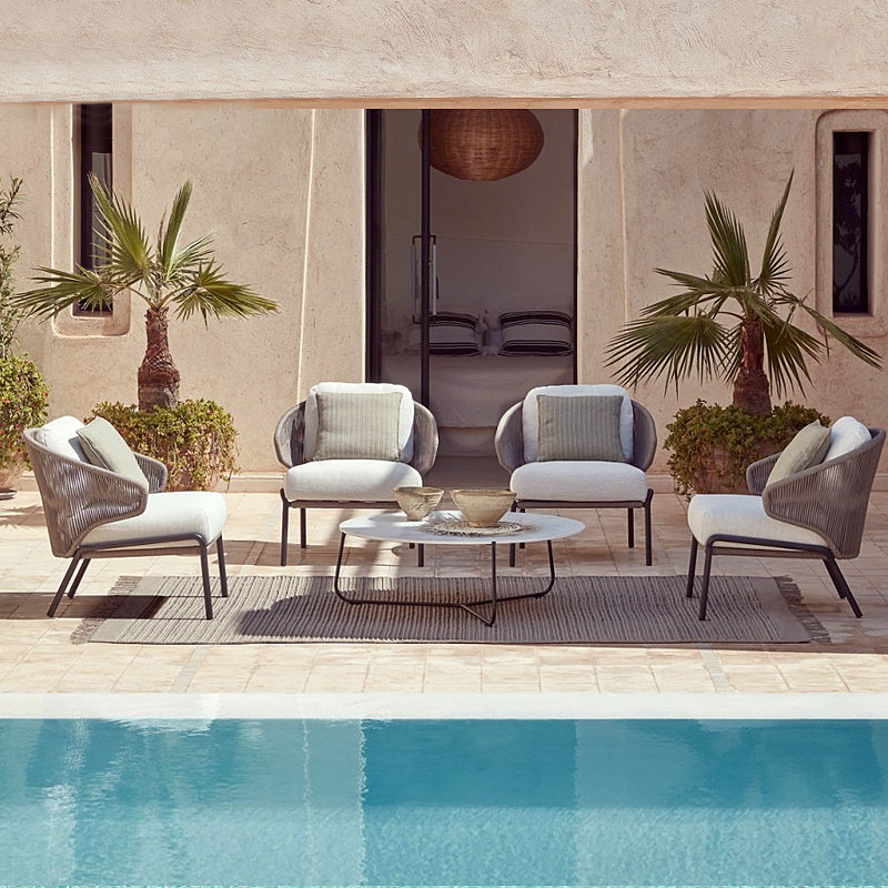 Conjunto de sofás de exterior para patio, balcón, protección solar, impermeable, silla de ratán de ocio, sofá de ratán para jardín, terraza image 1