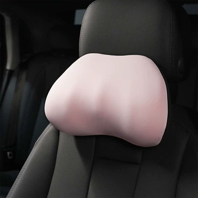 New Model Trade Car Headrest Seat Lumbar Support Cushion Latex Car Pillow Neck Pillow Neck Support Pillow (Waist support) - simple-memory-foam-headrest-pink