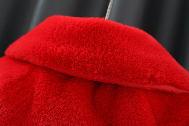 Autumn and winter new children's clothing solid color rabbit with black bow fur lapel, girls' shawl_voghion.com